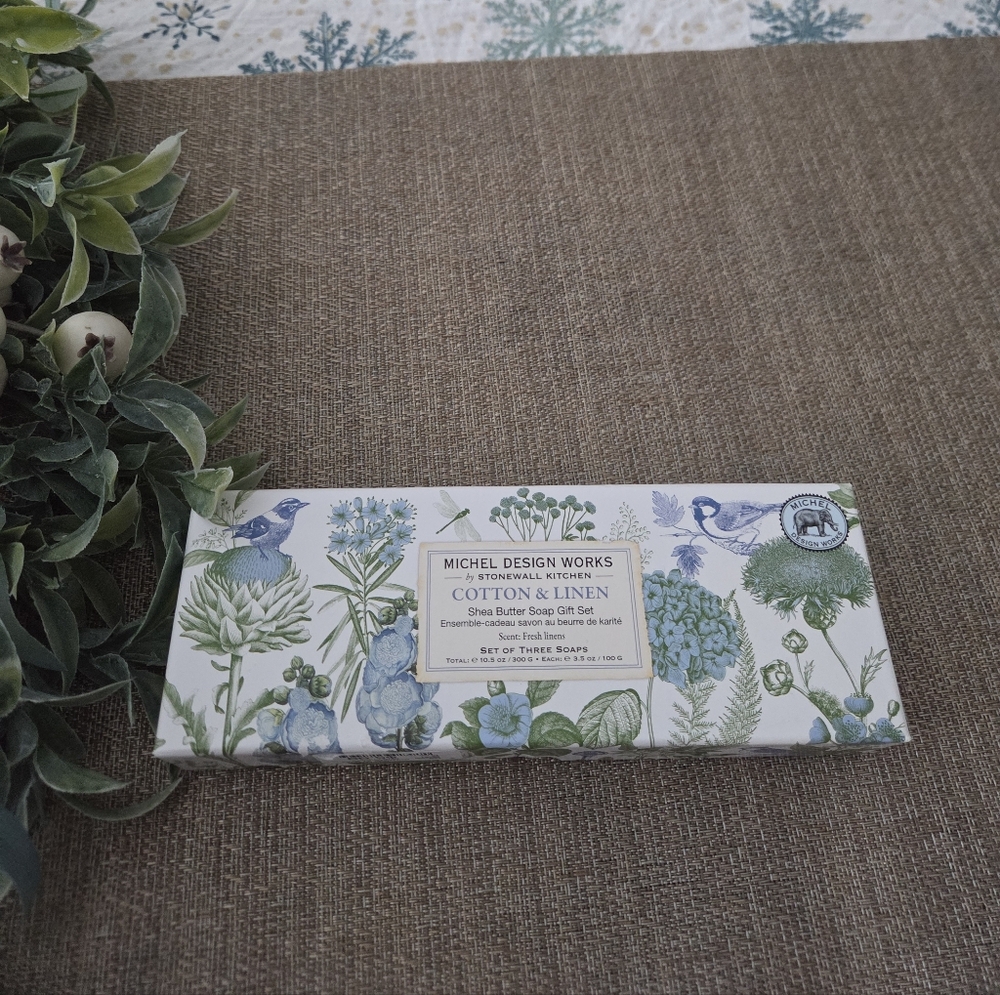 Michel Design Works Cotton & Linen Soap Set - Blue and Green